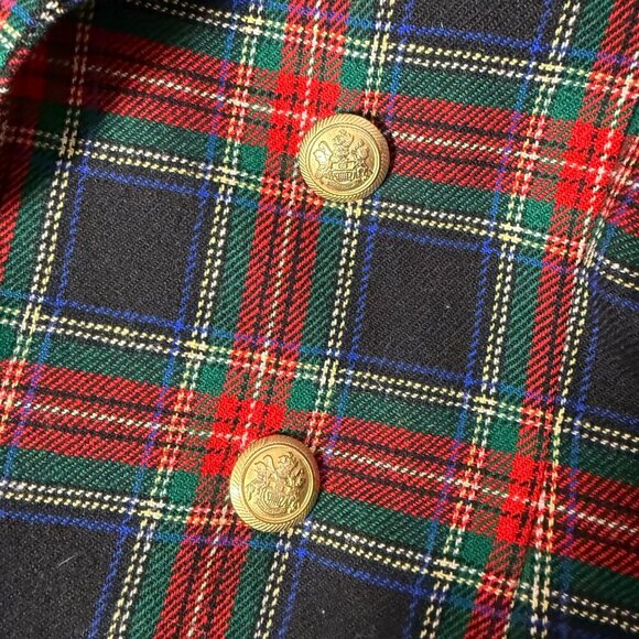 Vintage Pendleton 100% Virgin Wool Plaid Double Breasted Blazer Sz. 12 - Picture 9 of 9